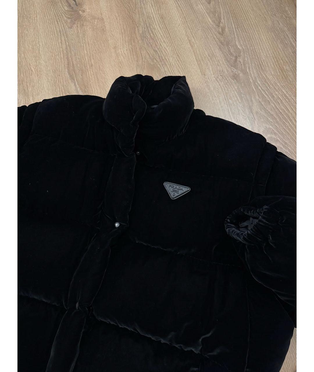 PRADA Черный бархатный пуховик, фото 2