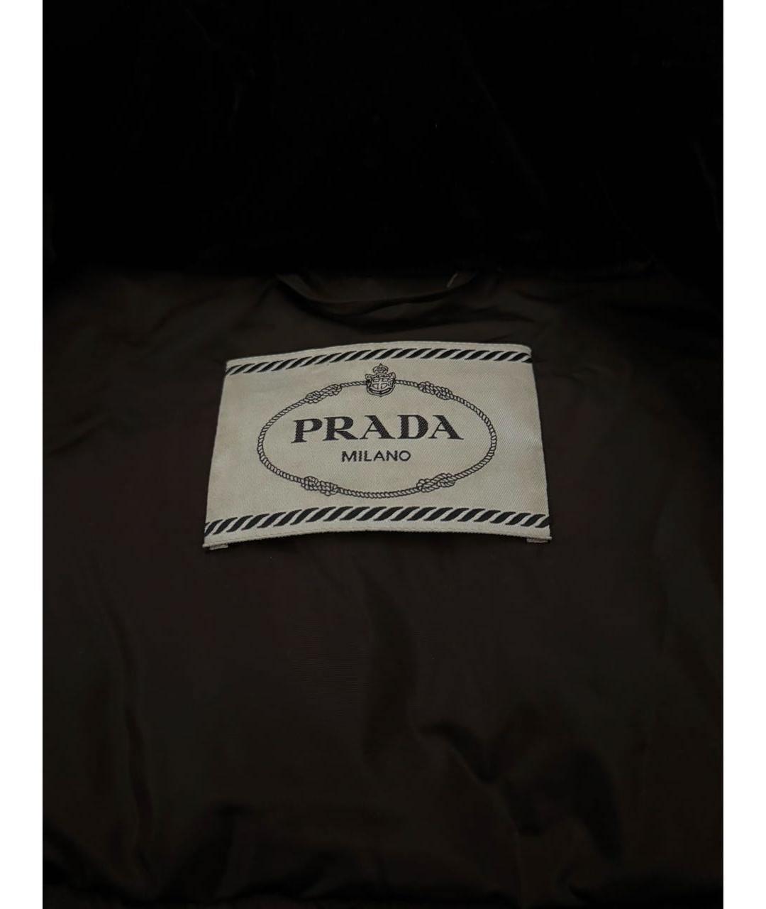 PRADA Черный бархатный пуховик, фото 6