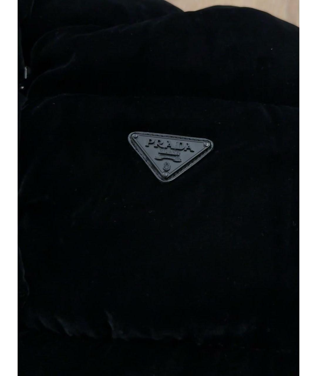 PRADA Черный бархатный пуховик, фото 3