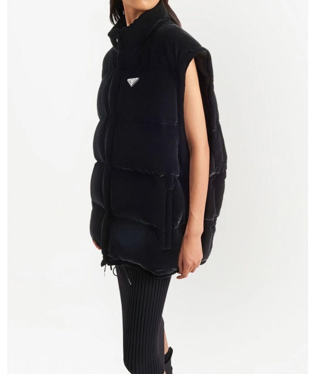PRADA Черный бархатный пуховик, фото 8