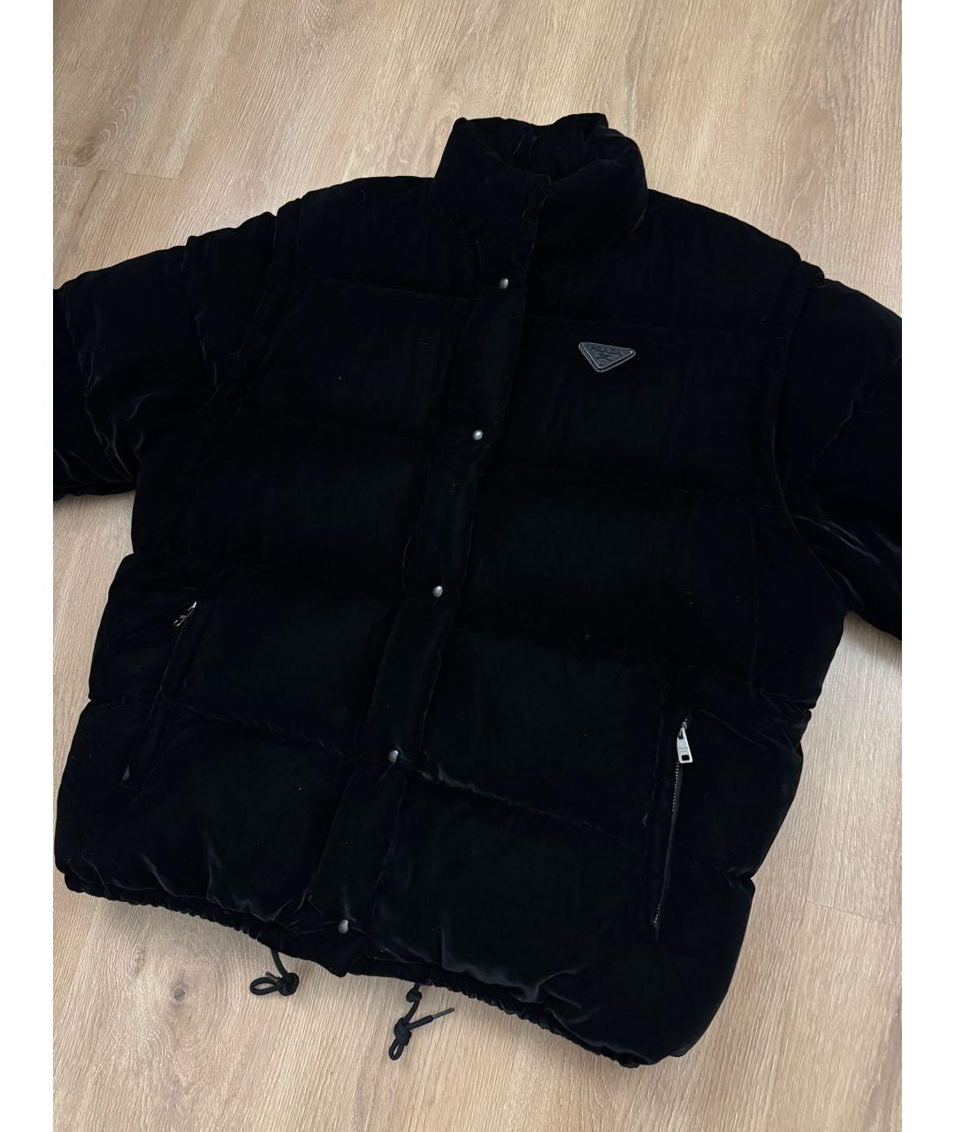 PRADA Черный бархатный пуховик, фото 4