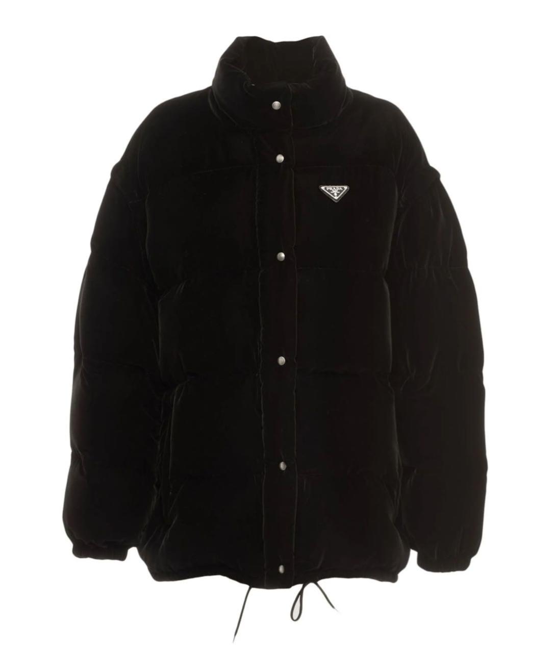 PRADA Черный бархатный пуховик, фото 1