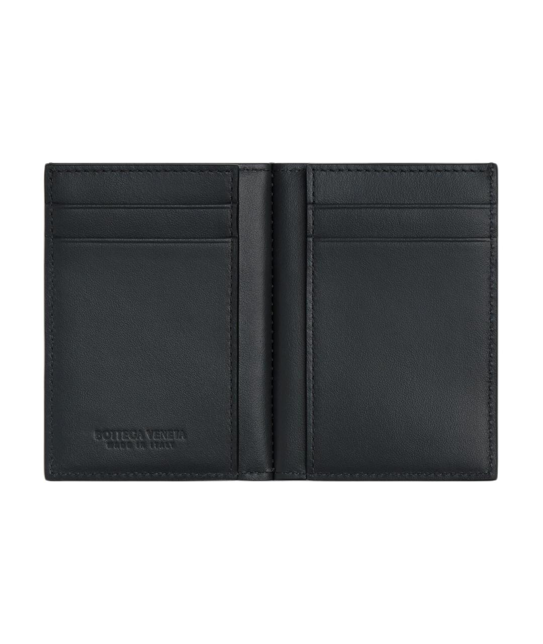 BOTTEGA VENETA Антрацитовый кожаный кардхолдер, фото 2