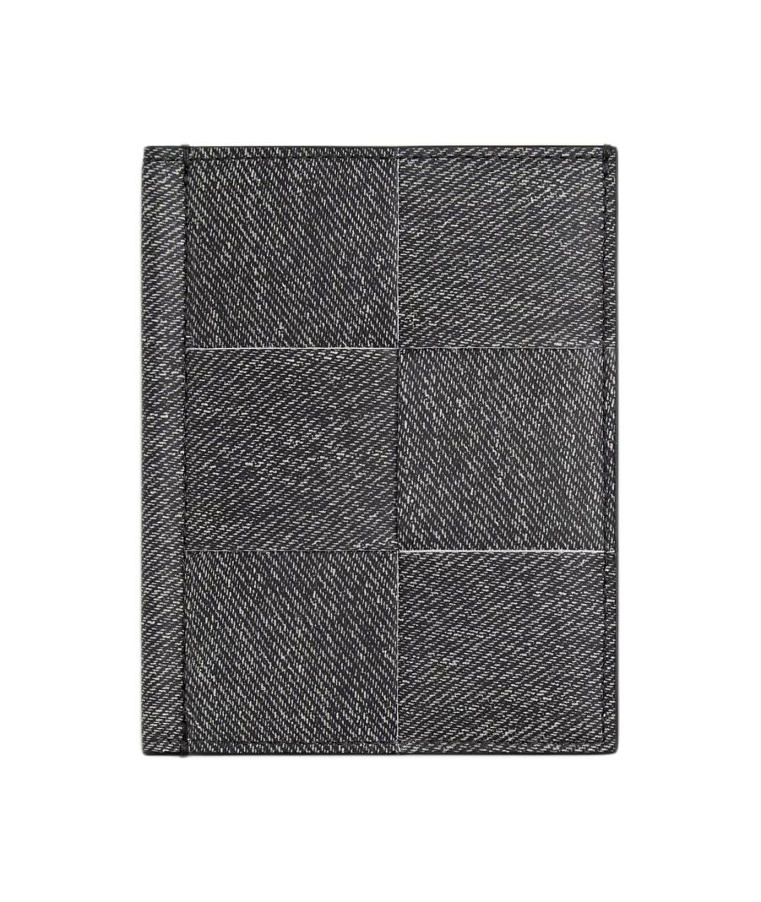 BOTTEGA VENETA Антрацитовый кожаный кардхолдер, фото 1