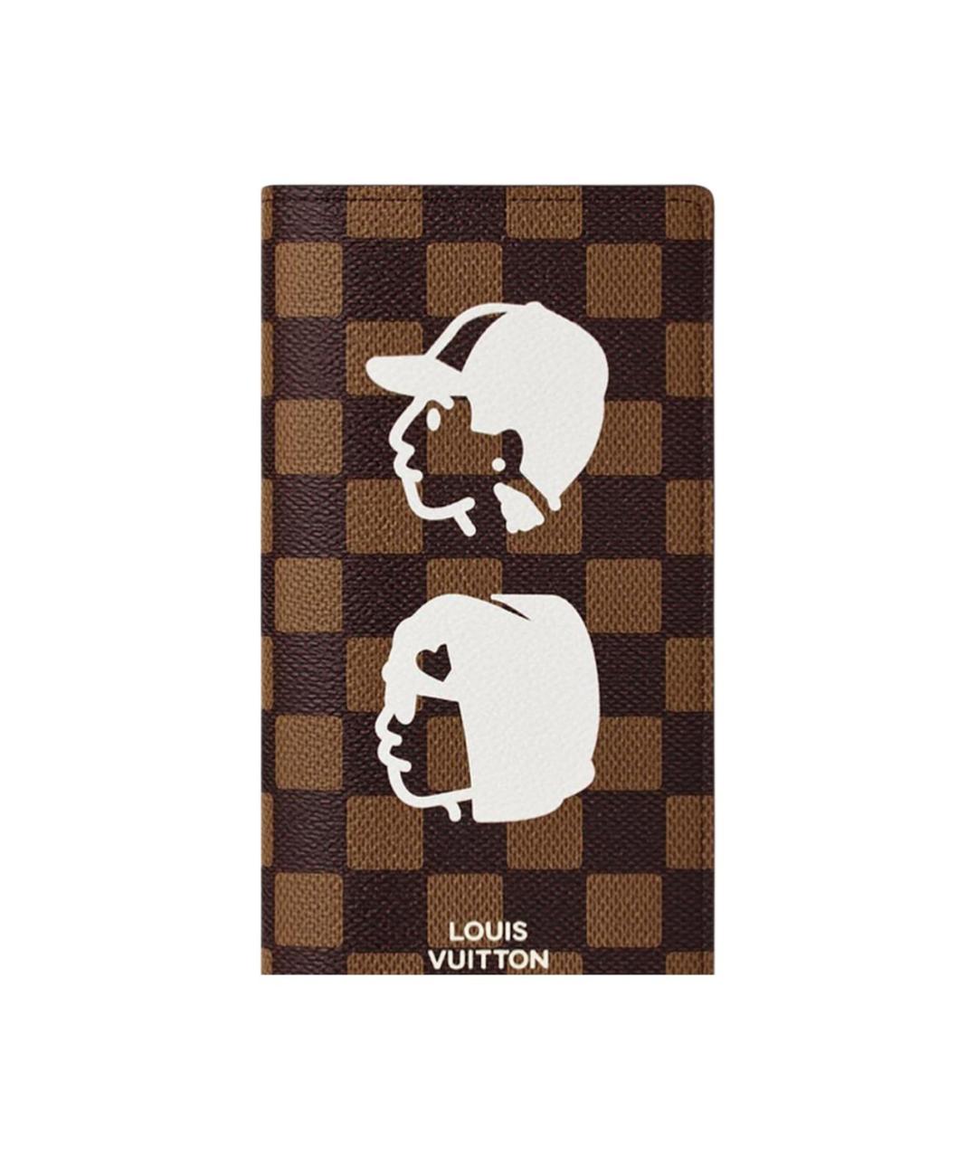 LOUIS VUITTON Коричневый кожаный кошелек, фото 4