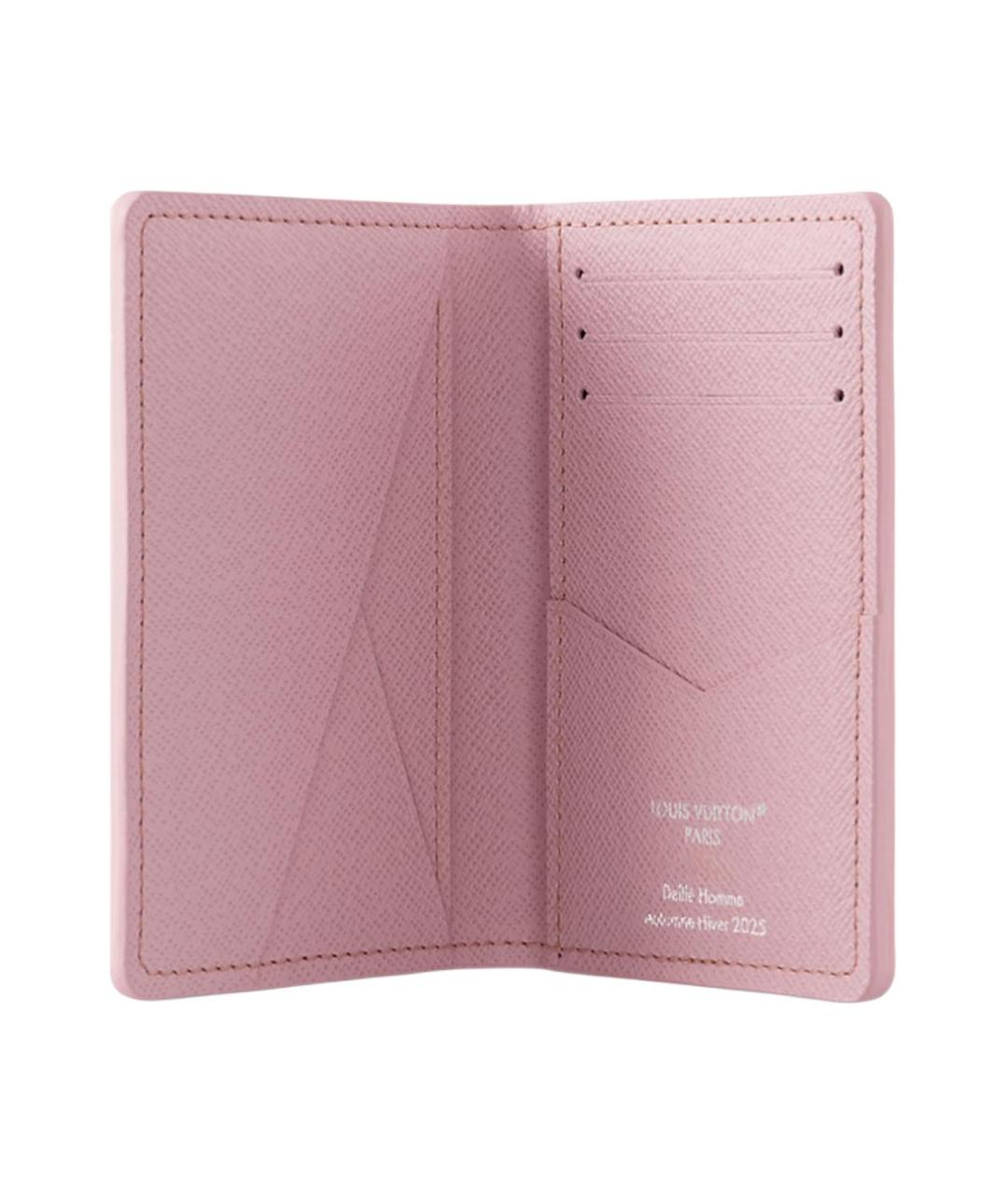 LOUIS VUITTON Розовый кожаный кошелек, фото 4