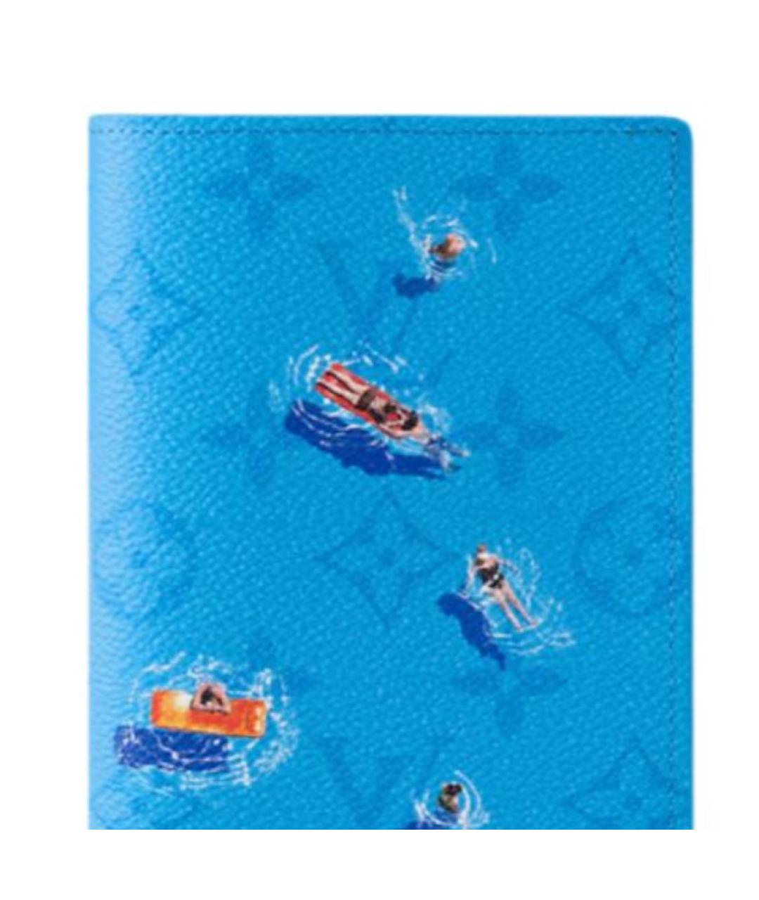 LOUIS VUITTON Синий кожаный кошелек, фото 5