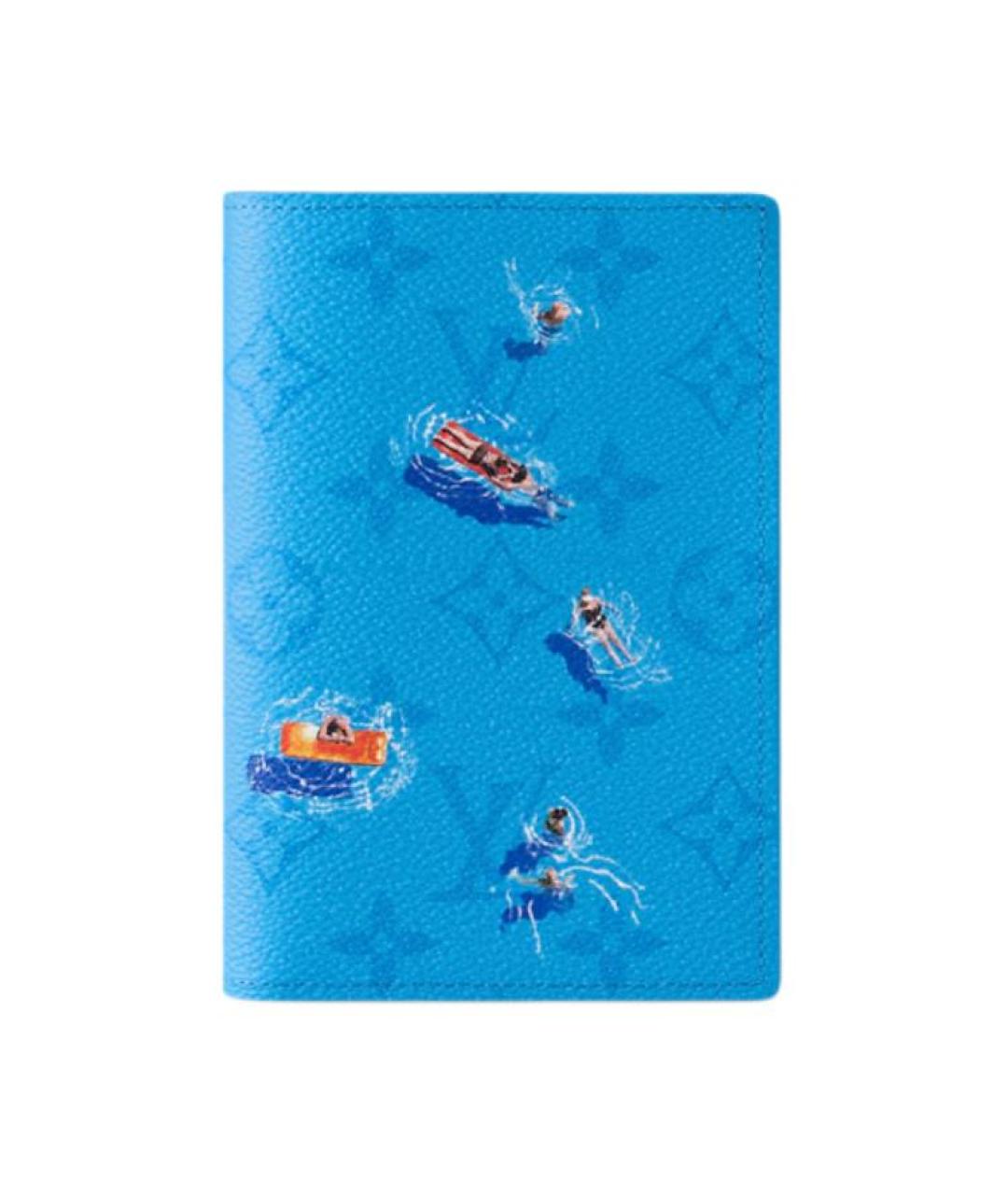 LOUIS VUITTON Синий кожаный кошелек, фото 1