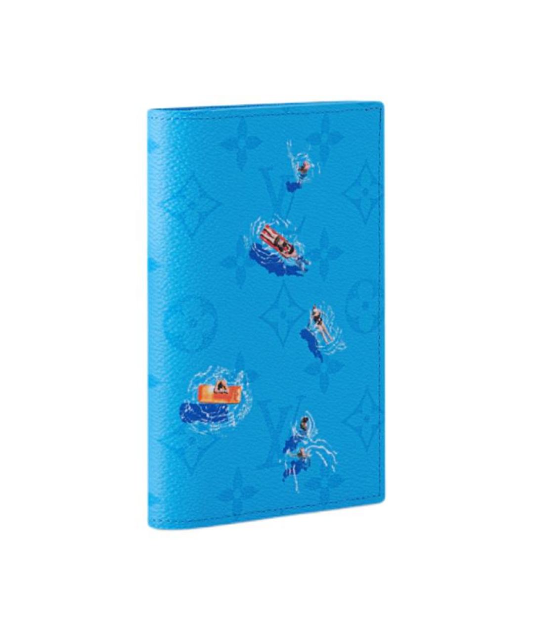 LOUIS VUITTON Синий кожаный кошелек, фото 2