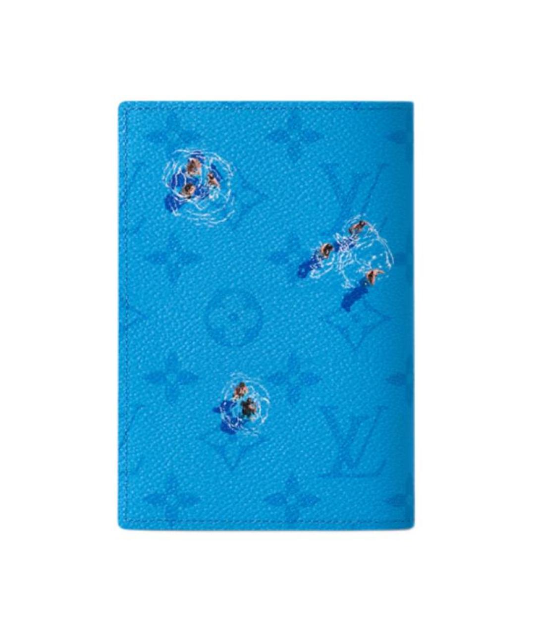 LOUIS VUITTON Синий кожаный кошелек, фото 3