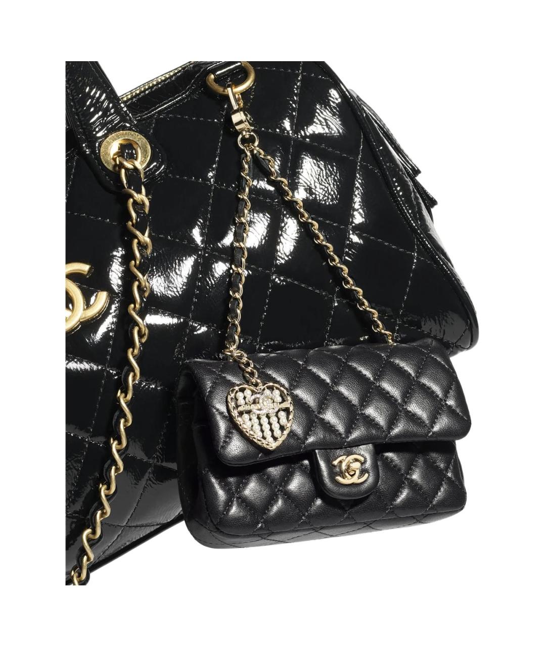 CHANEL Черный кожаный кошелек, фото 4