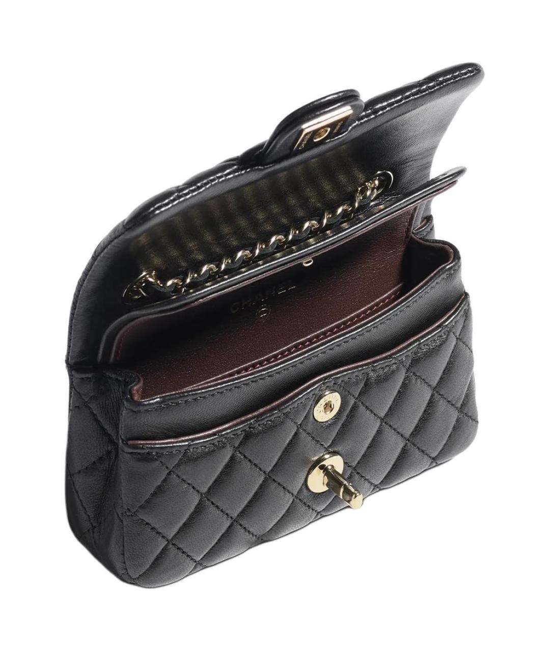 CHANEL Черный кожаный кошелек, фото 3