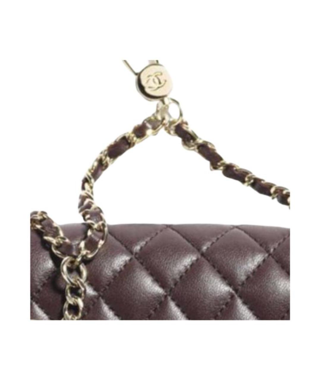 CHANEL Коричневый кожаный кошелек, фото 5