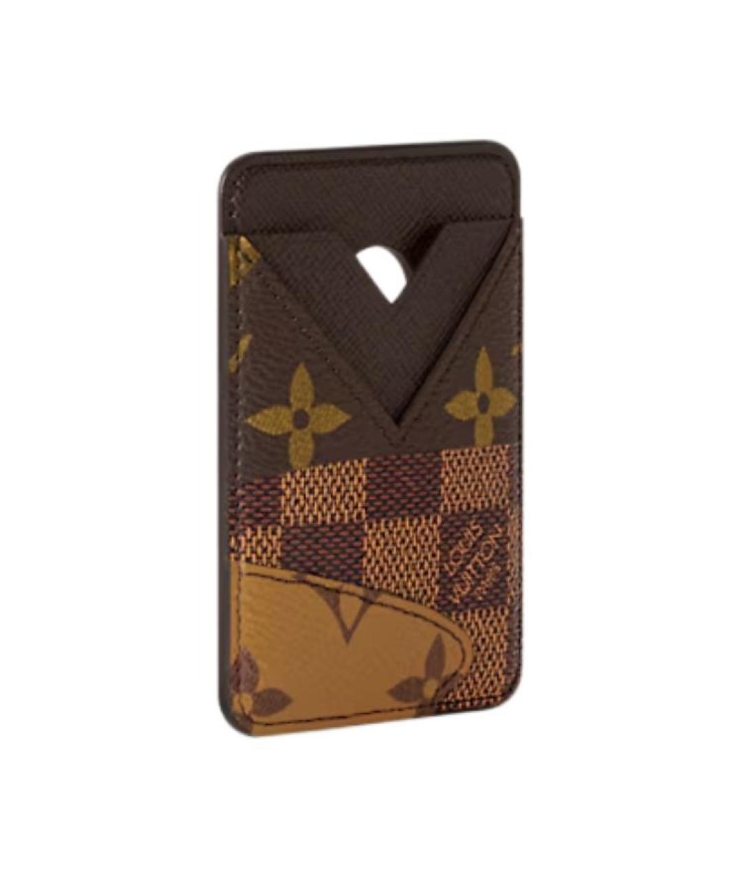 LOUIS VUITTON Коричневый кожаный кардхолдер, фото 2