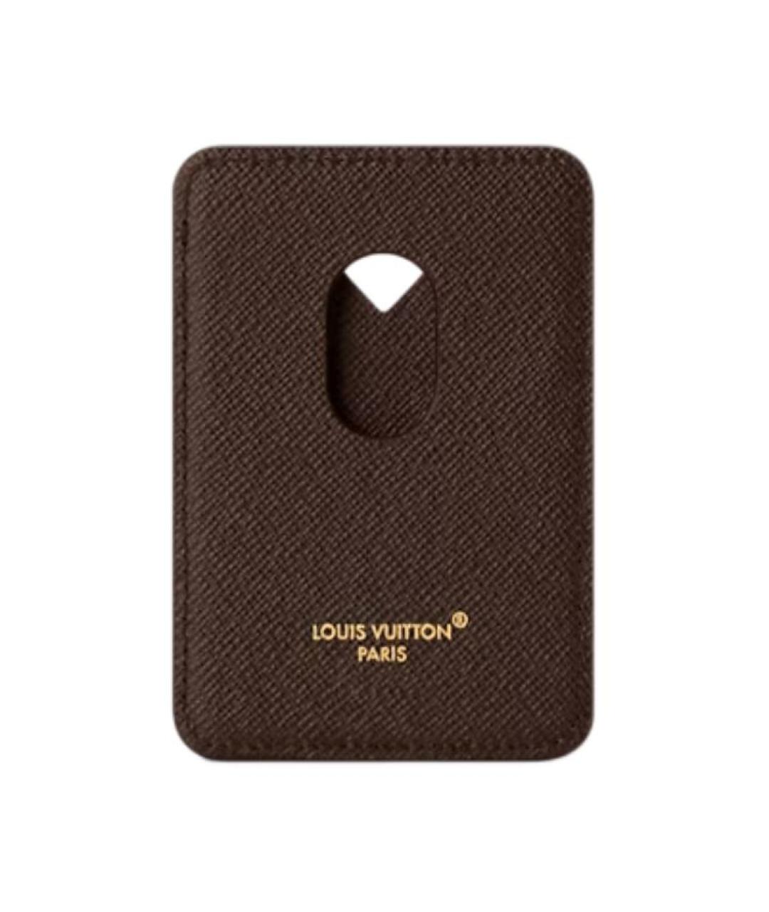 LOUIS VUITTON Коричневый кожаный кардхолдер, фото 3