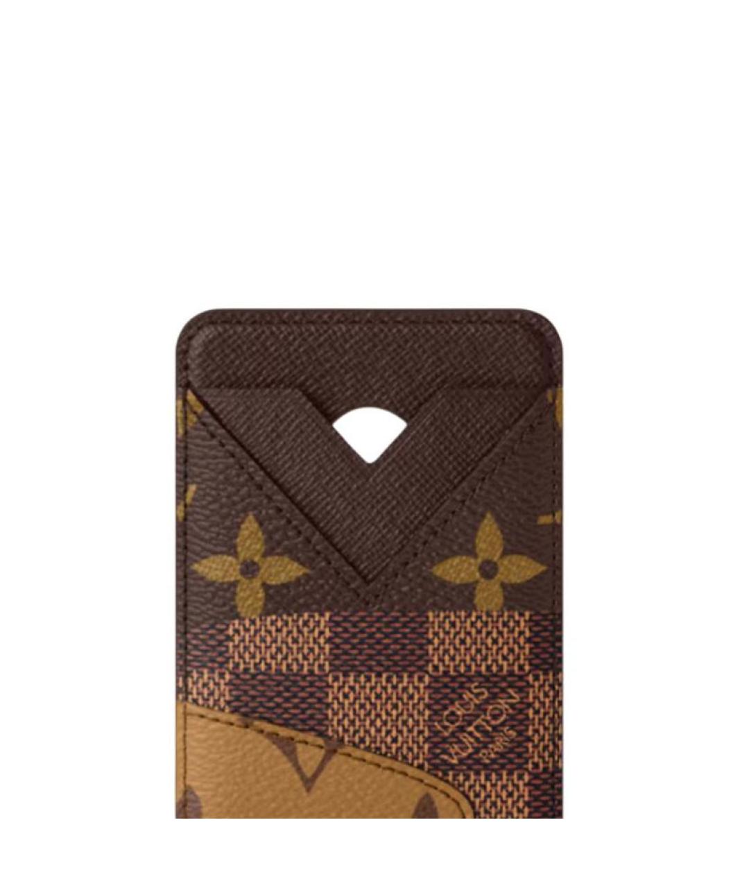 LOUIS VUITTON Коричневый кожаный кардхолдер, фото 4