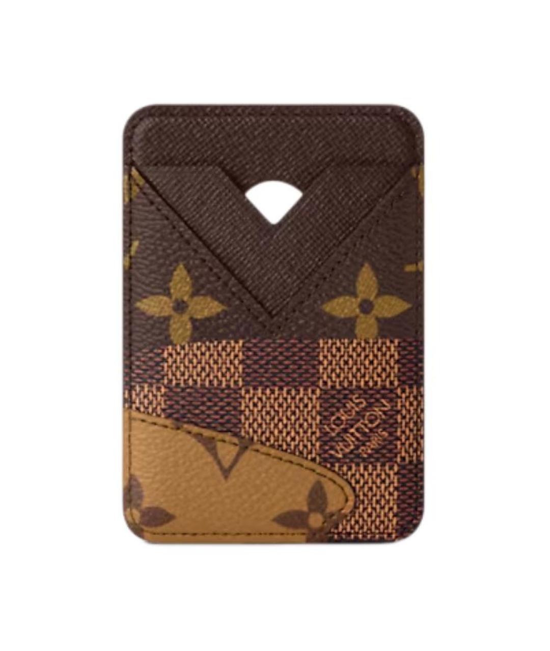 LOUIS VUITTON Коричневый кожаный кардхолдер, фото 1