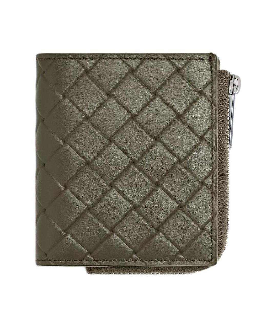 BOTTEGA VENETA Зеленый кожаный кошелек, фото 1