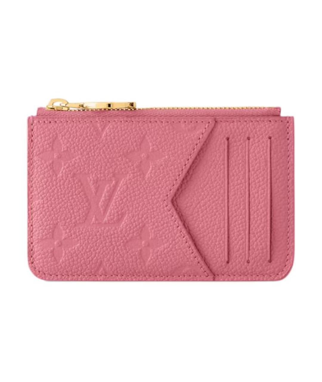 LOUIS VUITTON Розовый кожаный кардхолдер, фото 1
