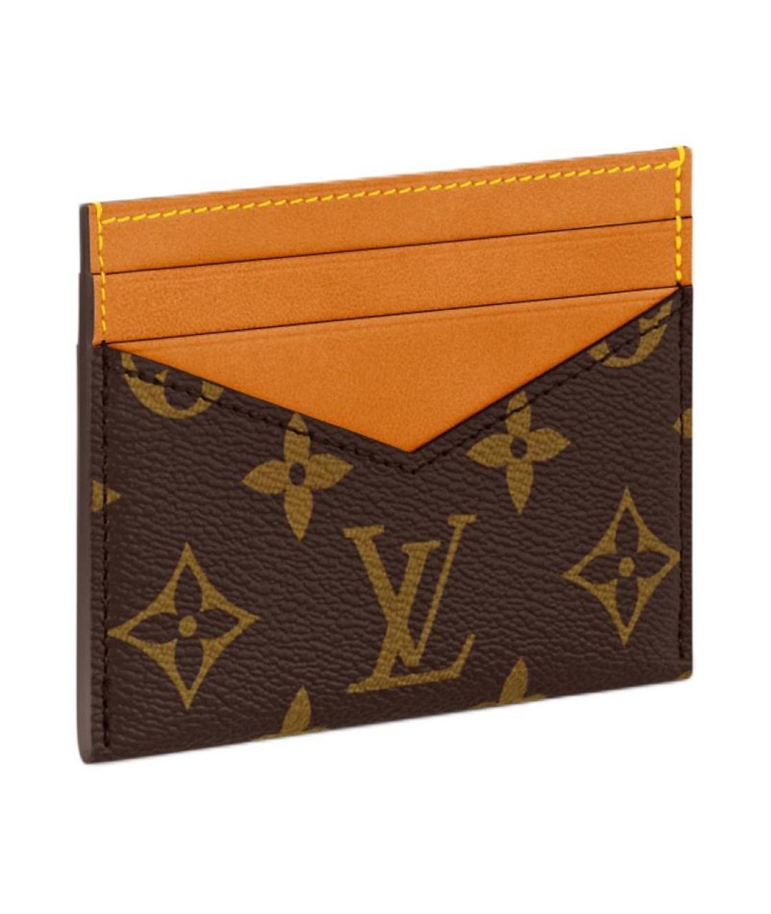 LOUIS VUITTON Коричневый кожаный кардхолдер, фото 2