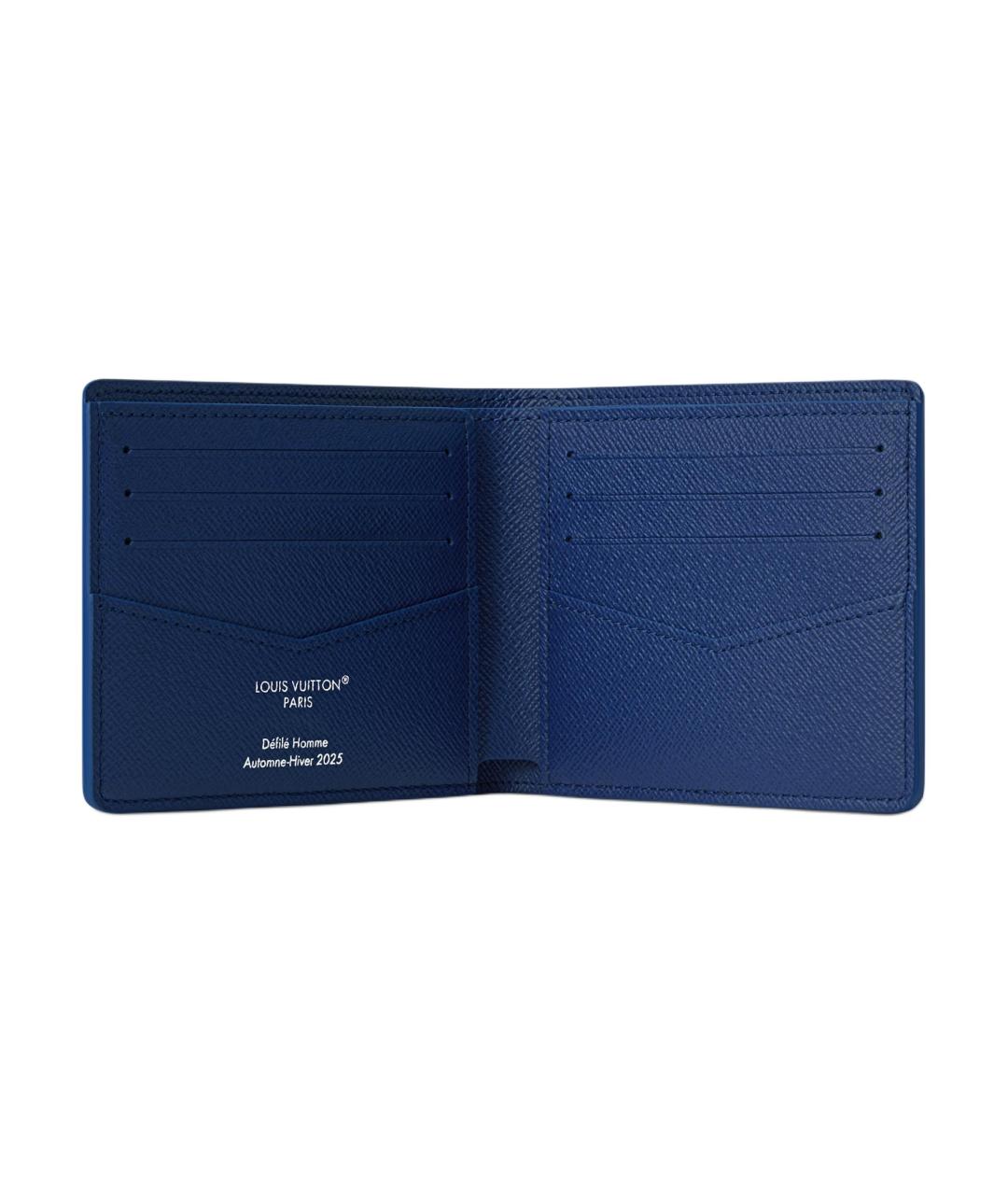 LOUIS VUITTON Синий кожаный кошелек, фото 4