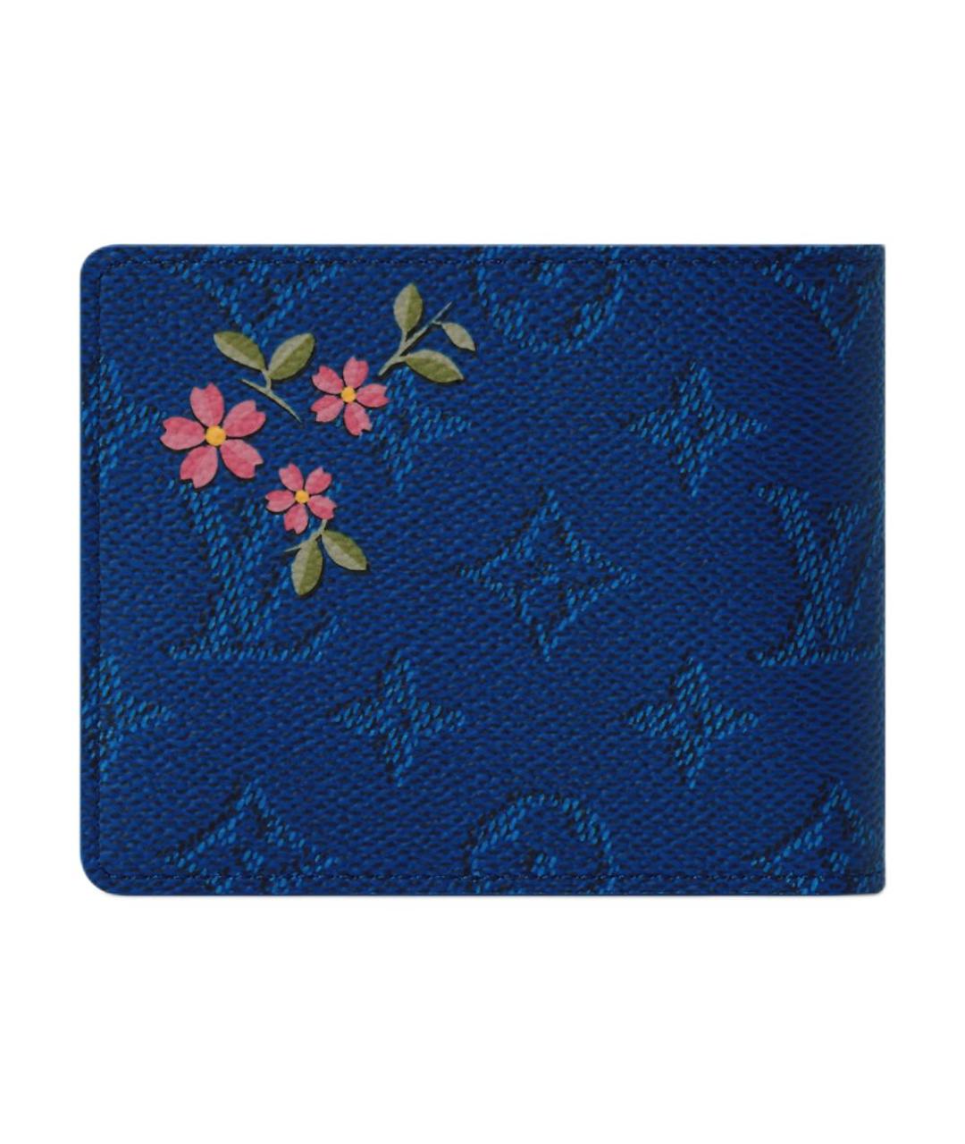 LOUIS VUITTON Синий кожаный кошелек, фото 3