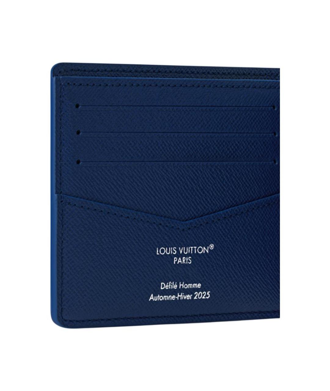 LOUIS VUITTON Синий кожаный кошелек, фото 5