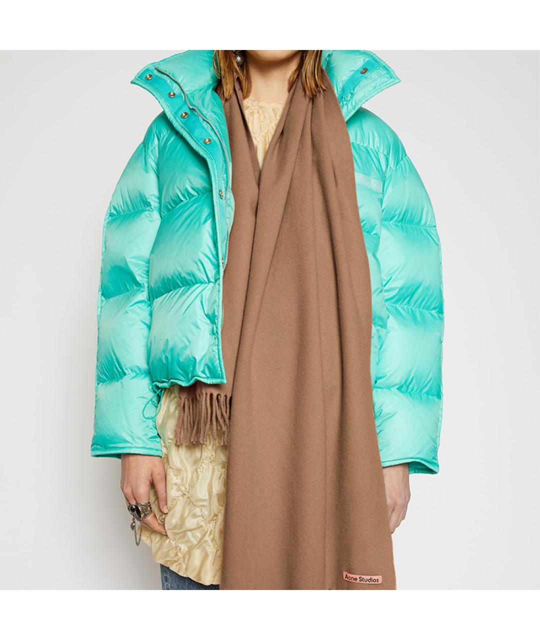 ACNE STUDIOS Коричневый шерстяной шарф, фото 3