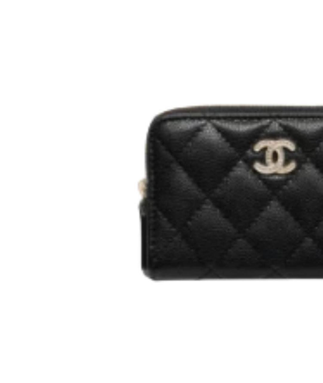 CHANEL Черный кожаный кошелек, фото 2