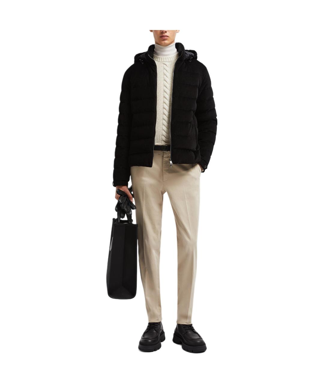 MONCLER Черный пуховик, фото 2