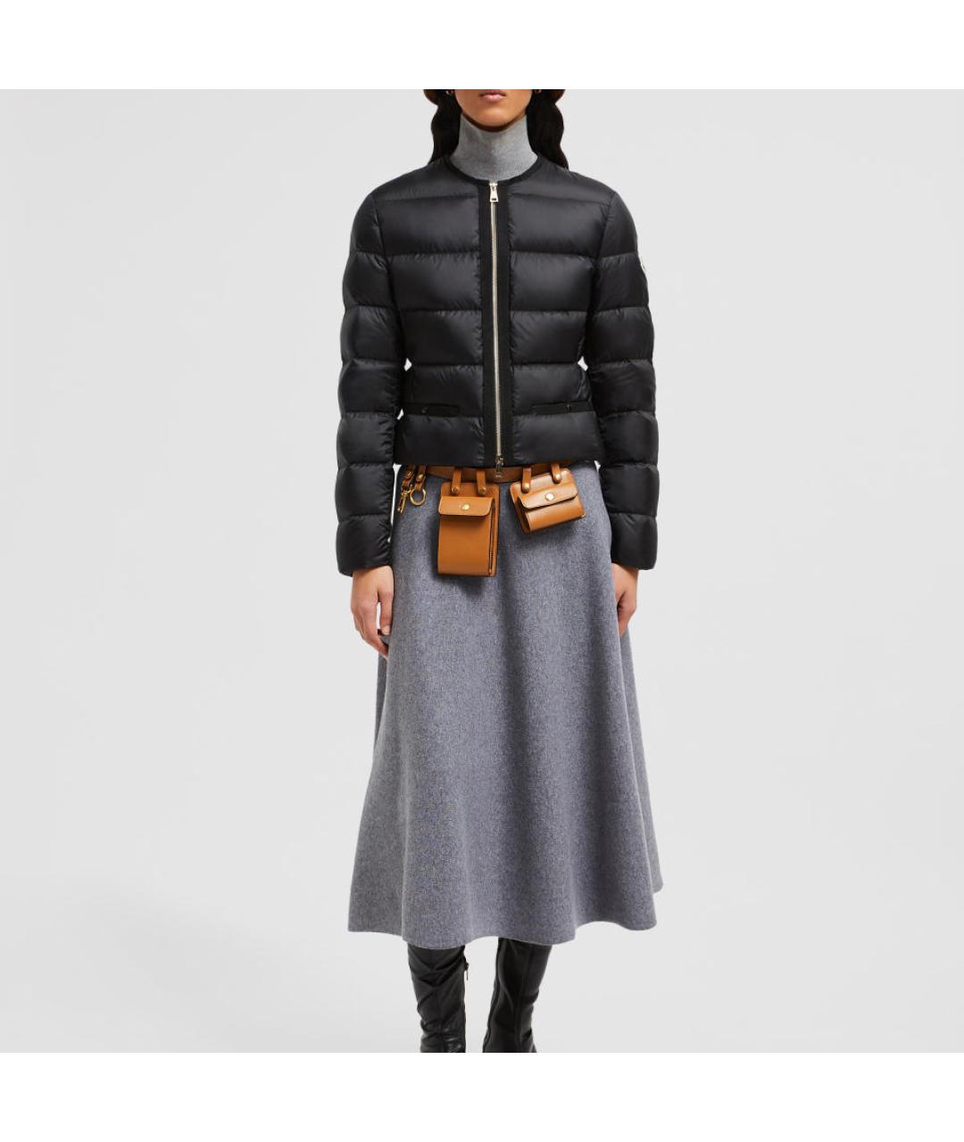 MONCLER Черный пуховик, фото 2