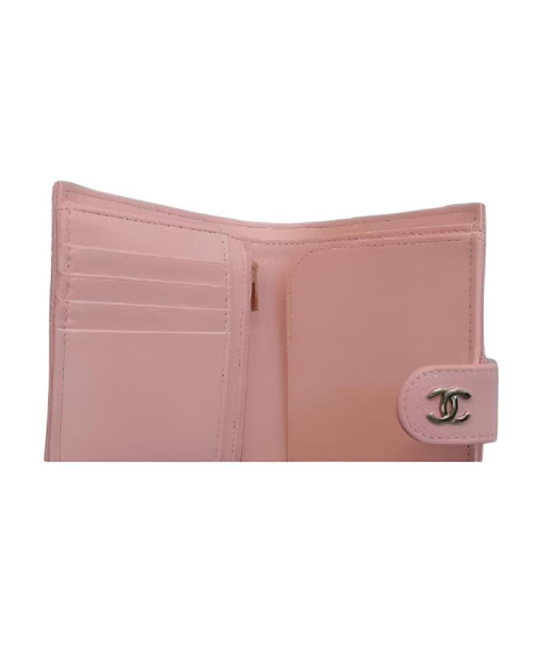 CHANEL Розовый кожаный кошелек, фото 2