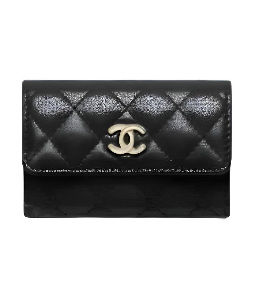 CHANEL Черный кожаный кардхолдер, фото 1