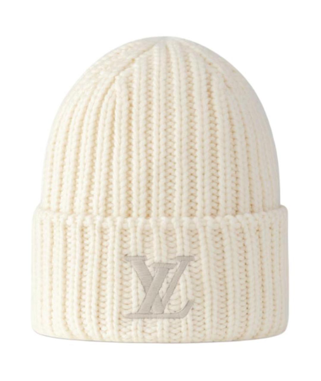 LOUIS VUITTON Бежевая шерстяная шапка, фото 2