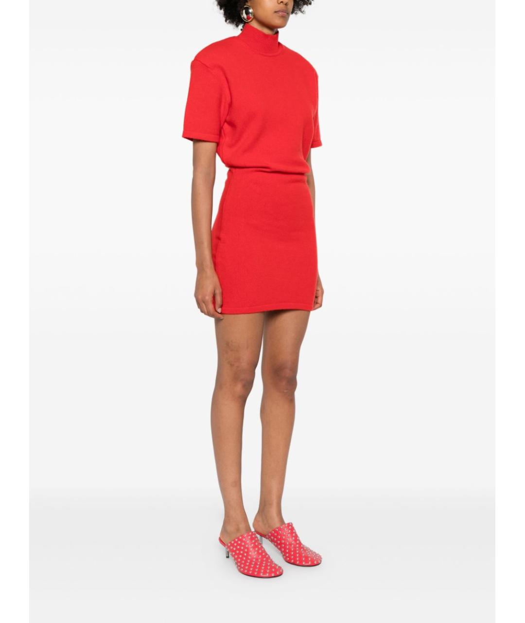 JACQUEMUS Красное шерстяное повседневное платье, фото 5