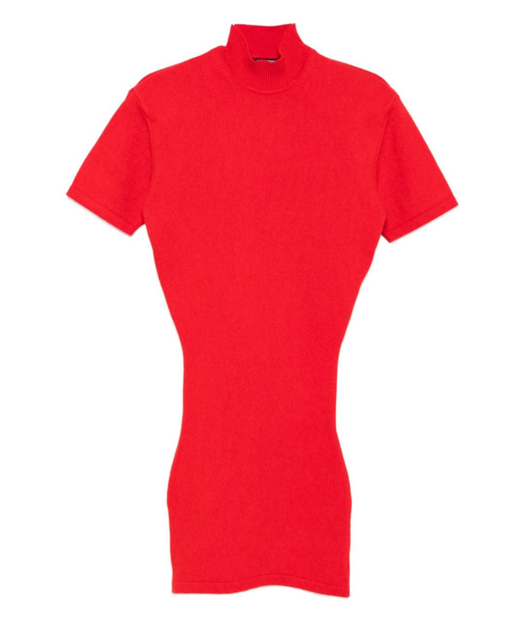 JACQUEMUS Красное шерстяное повседневное платье, фото 1
