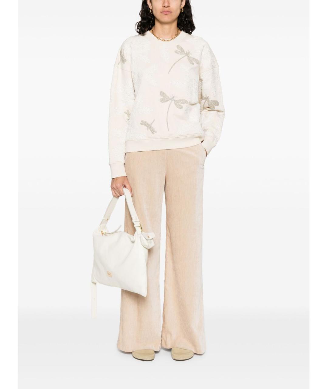 FORTE FORTE Бежевые полиэстеровые брюки широкие, фото 4