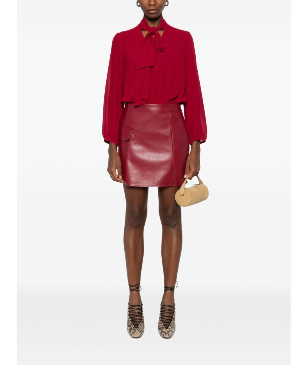 LIU JO Красное полиэстеровое платье, фото 5