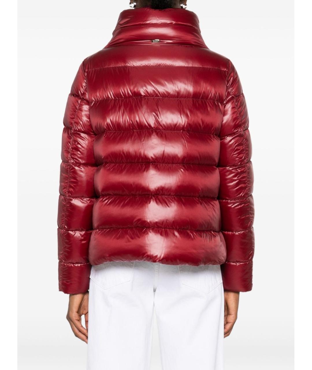 HERNO Бордовый полиамидовый пуховик, фото 4