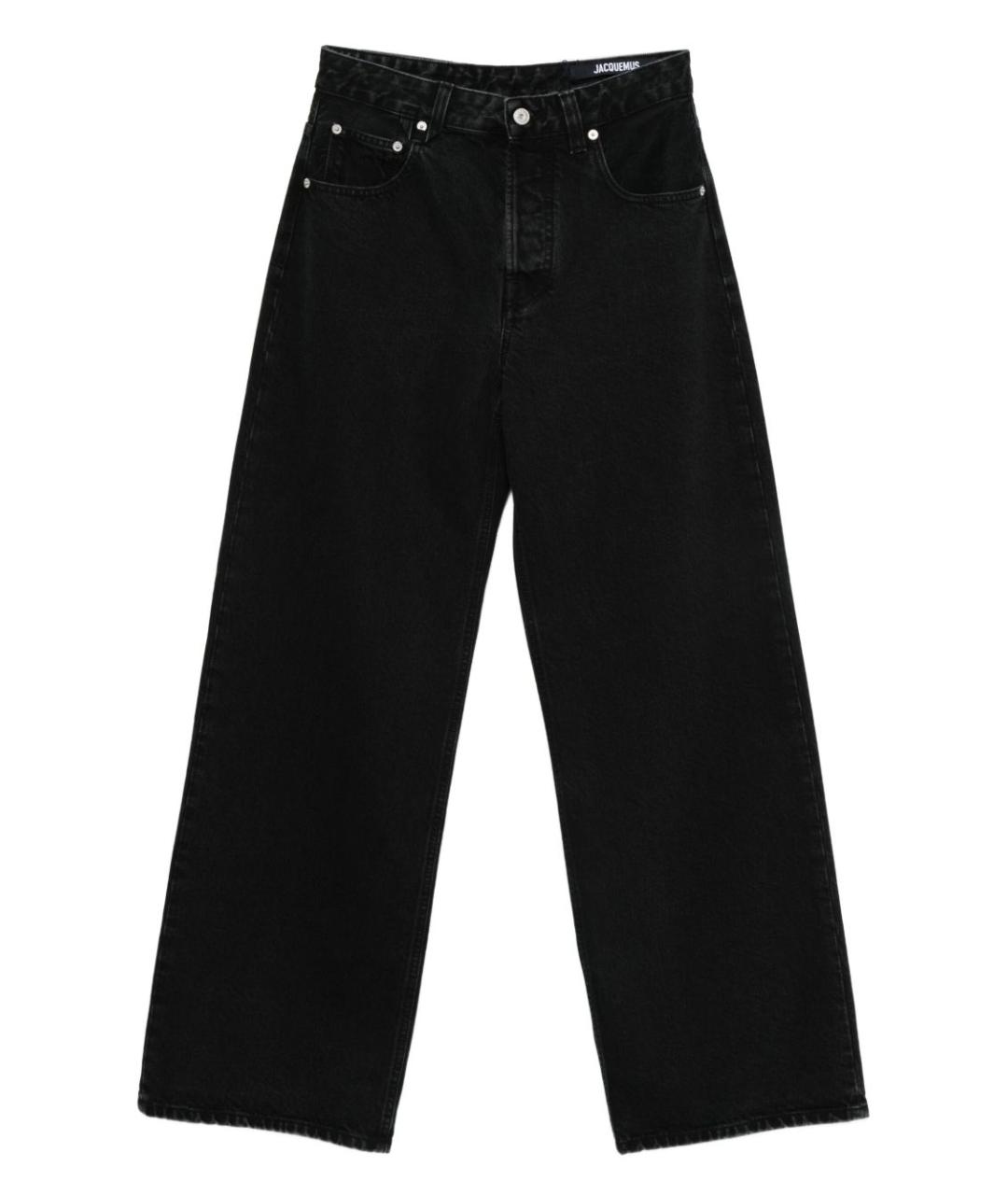 JACQUEMUS Черные хлопковые прямые джинсы, фото 1