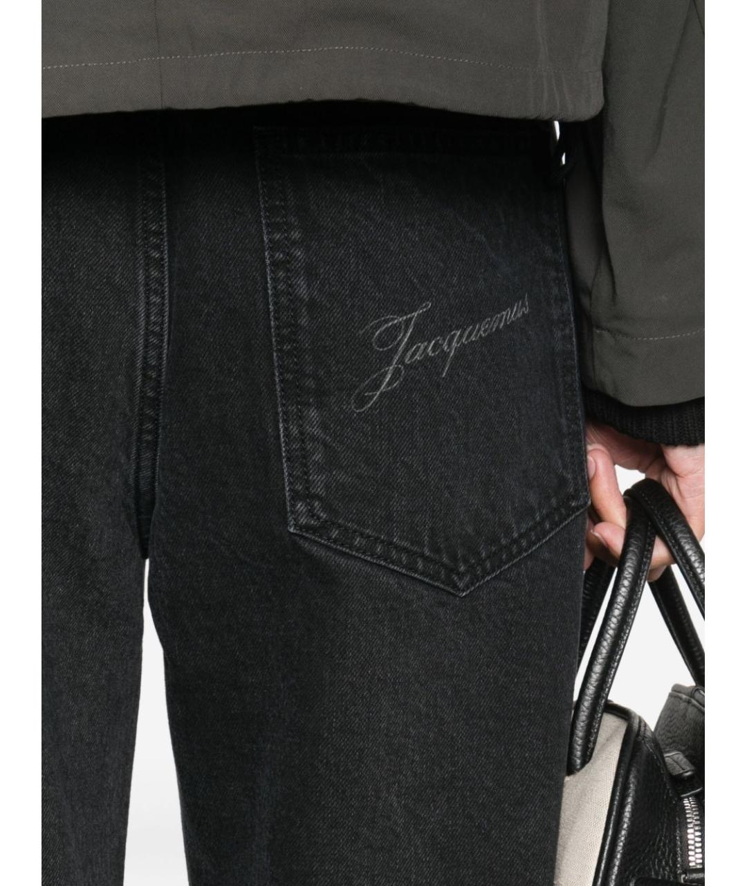 JACQUEMUS Черные хлопковые прямые джинсы, фото 3