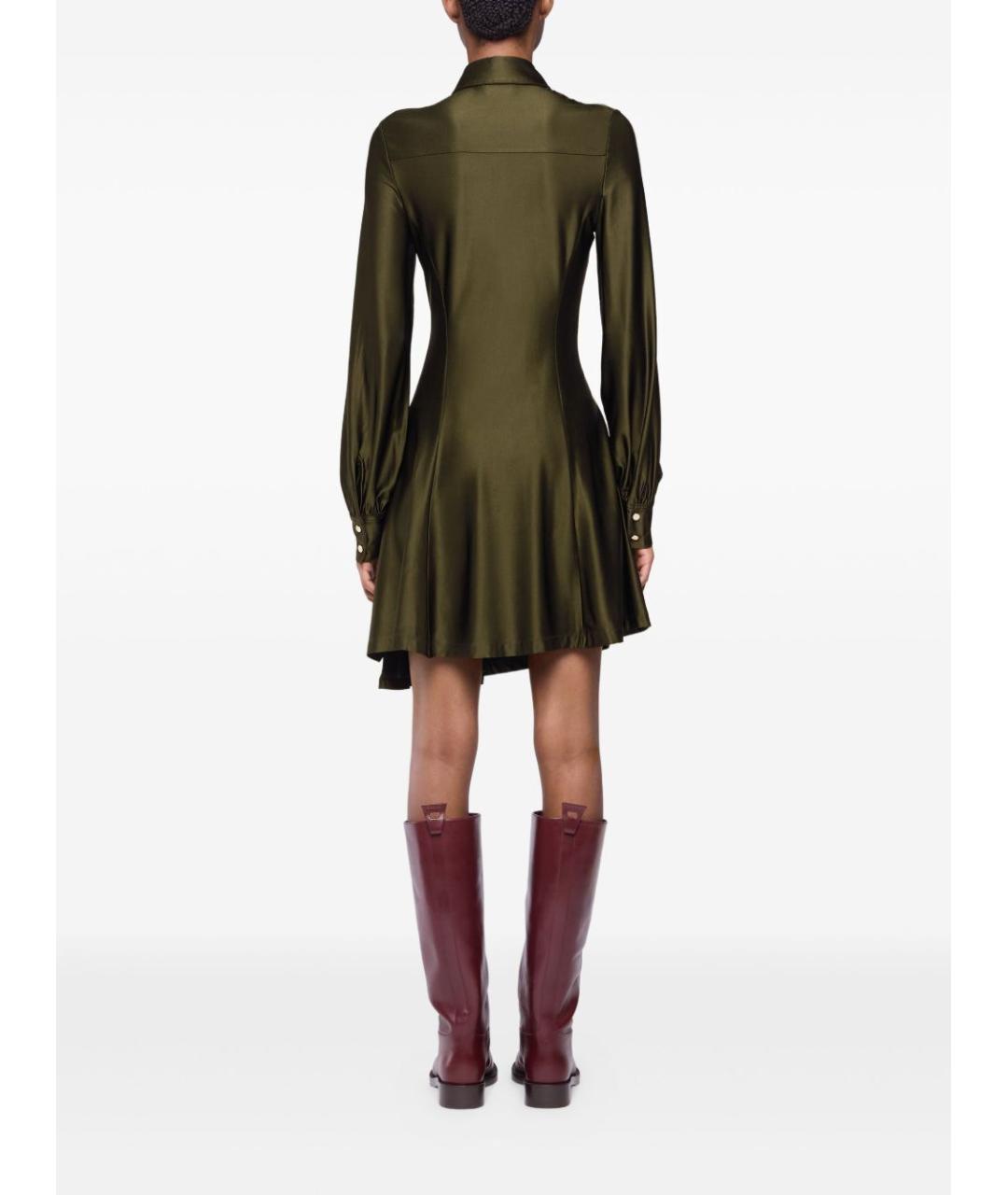 PACO RABANNE Хаки вискозное платье, фото 5
