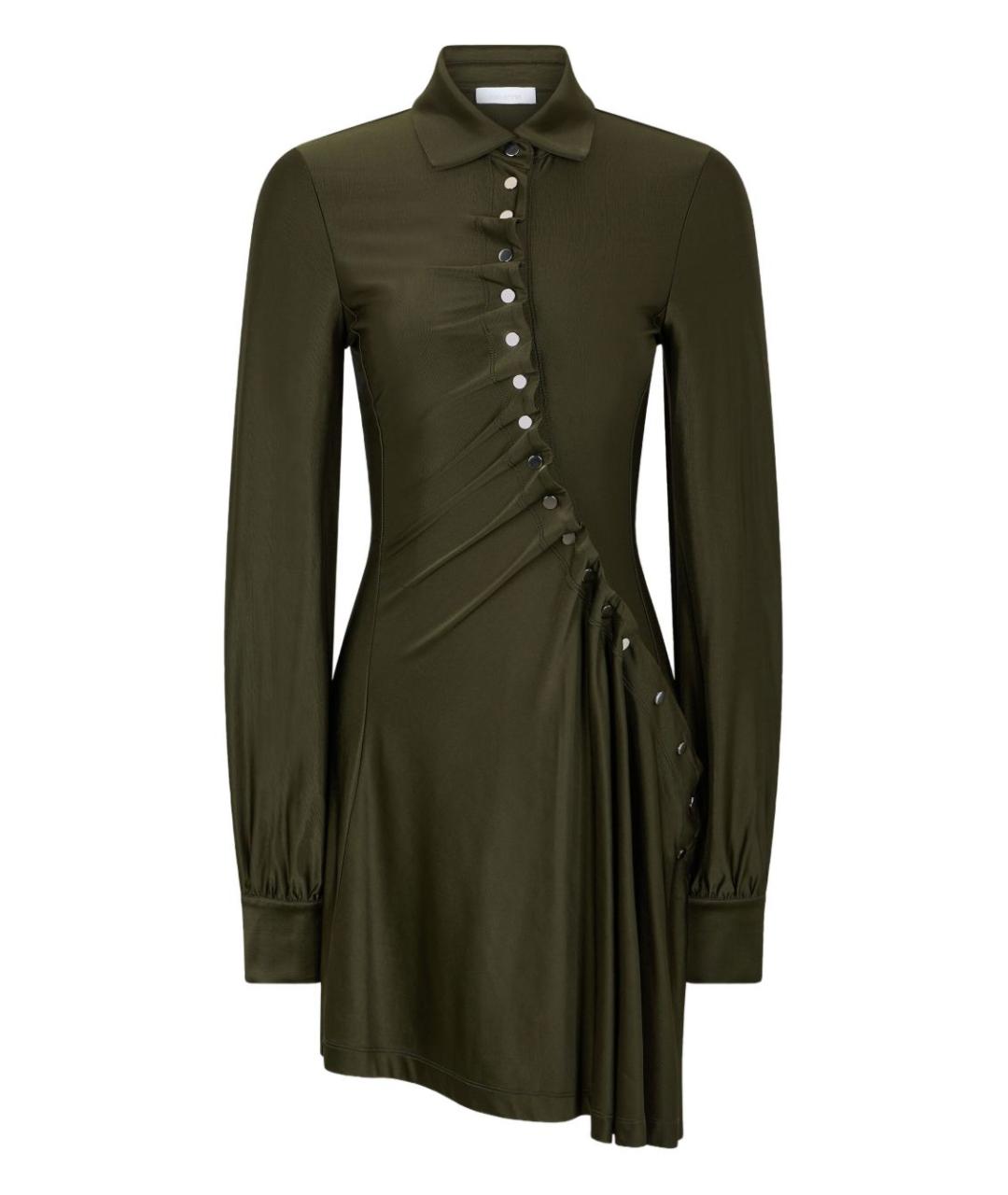 PACO RABANNE Хаки вискозное платье, фото 1