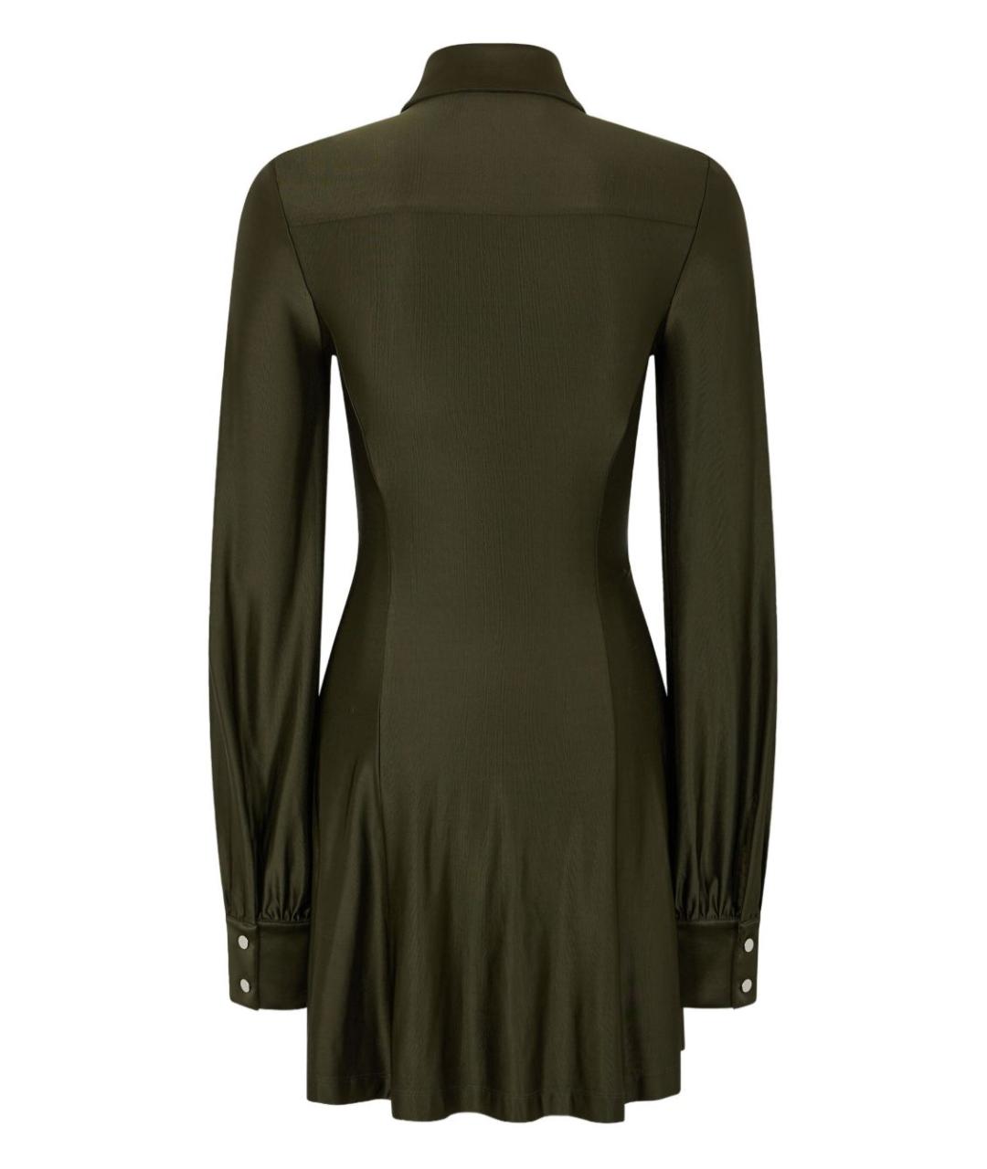 PACO RABANNE Хаки вискозное платье, фото 2