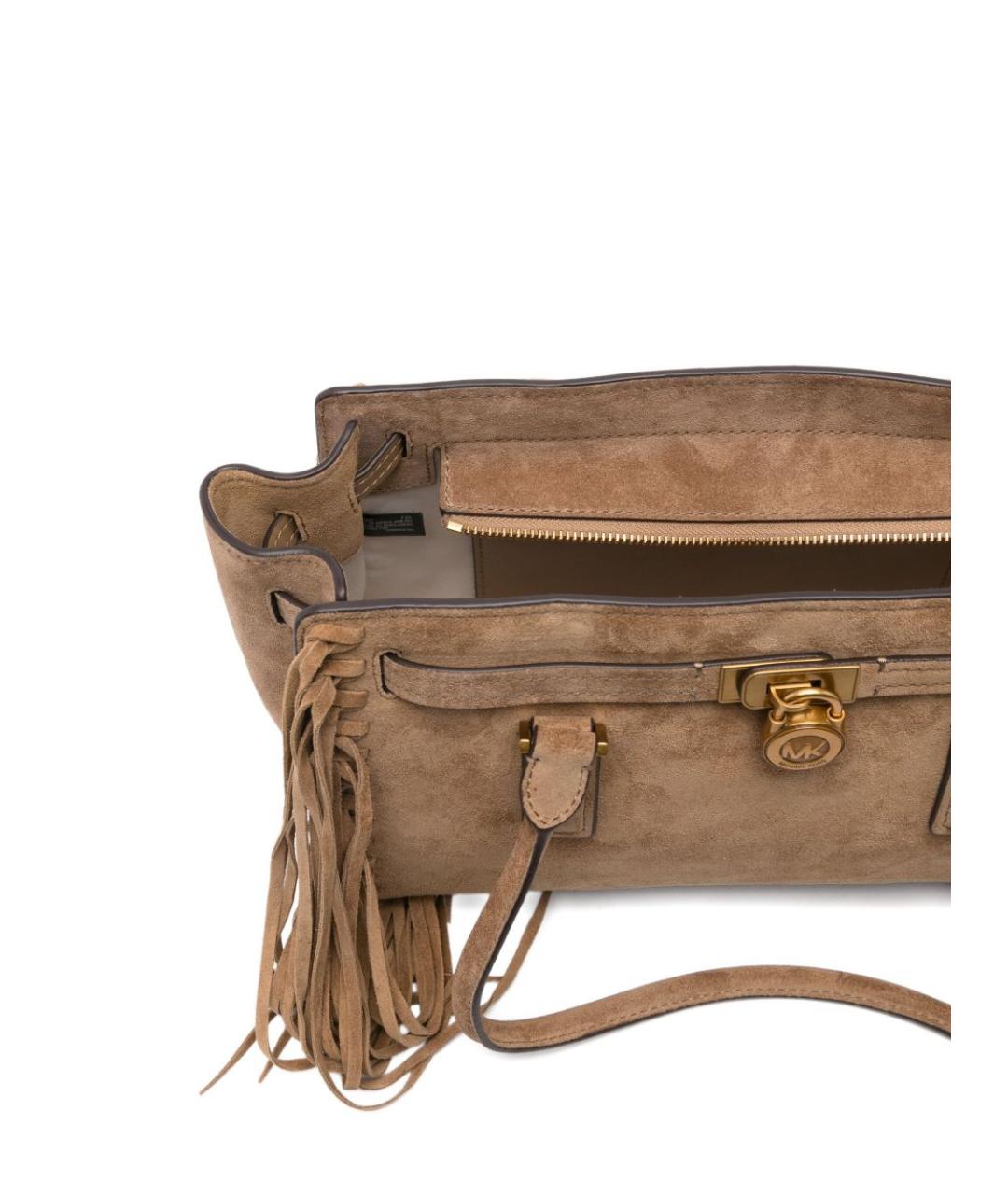 MICHAEL KORS Бежевая замшевая сумка тоут, фото 5