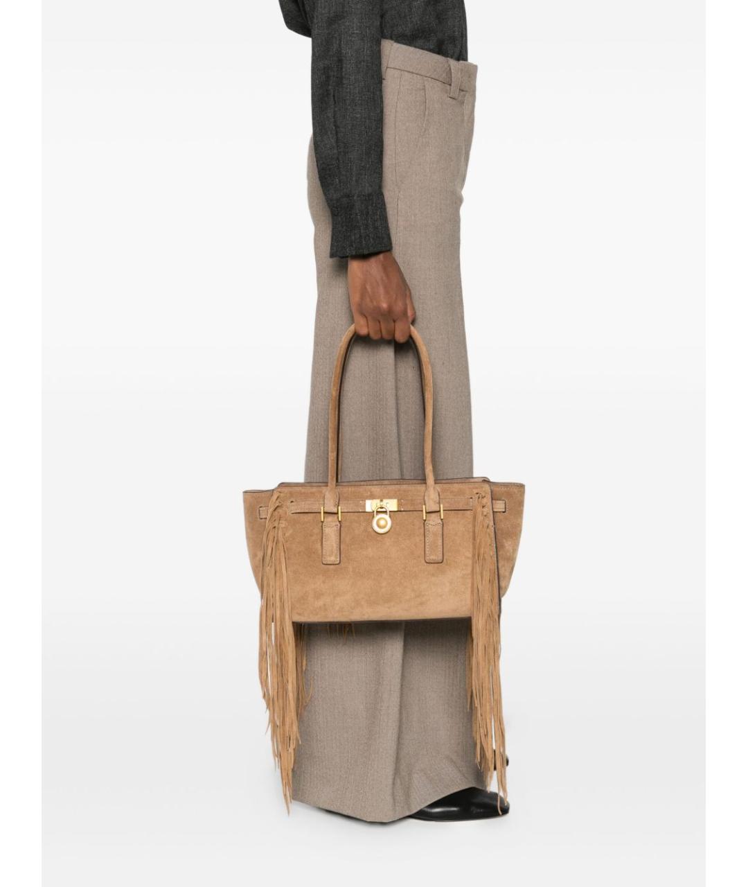 MICHAEL KORS Бежевая замшевая сумка тоут, фото 2