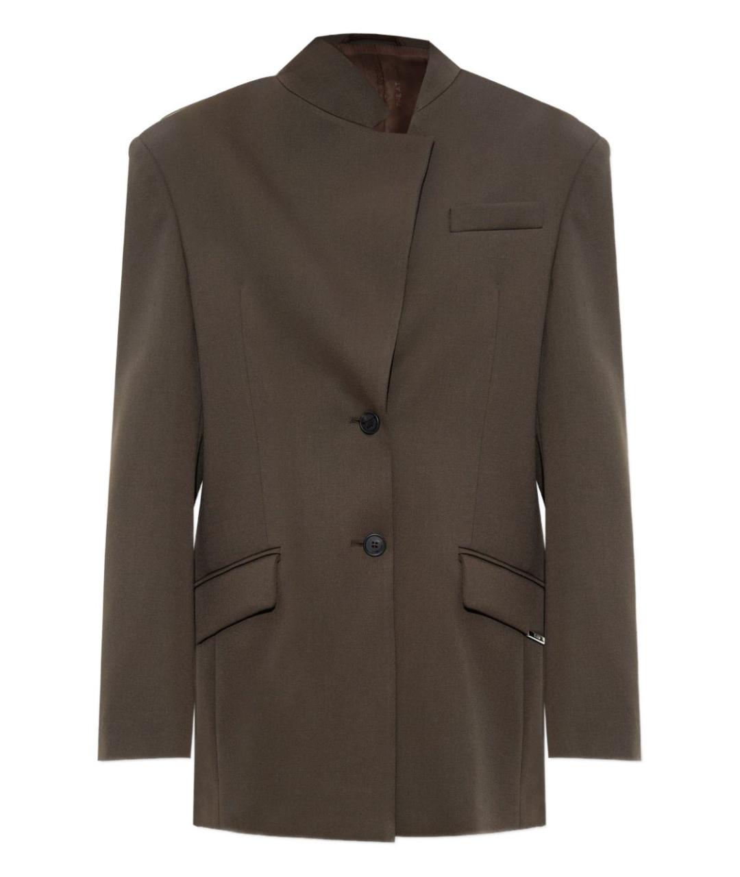 THE ATTICO Коричневый шерстяной жакет/пиджак, фото 1