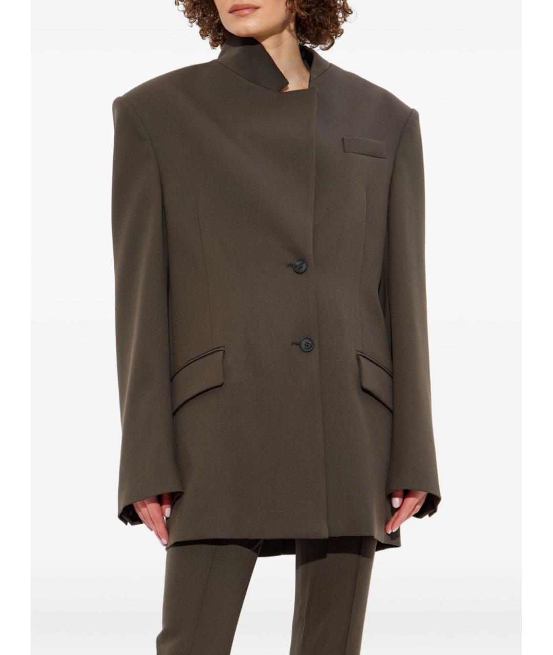 THE ATTICO Коричневый шерстяной жакет/пиджак, фото 3