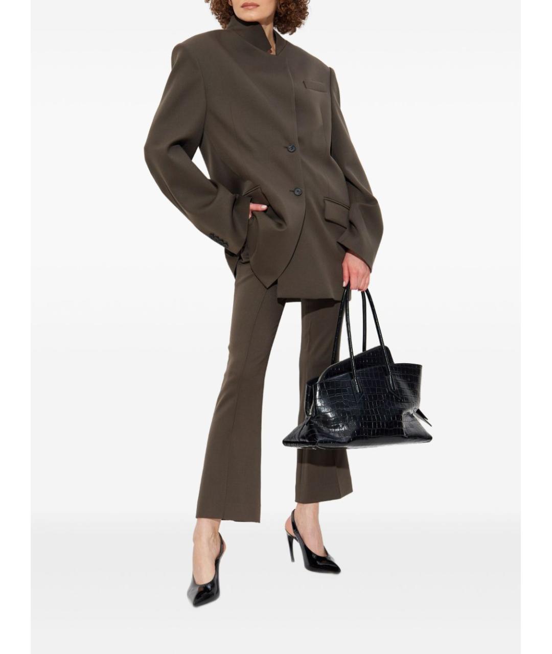 THE ATTICO Коричневый шерстяной жакет/пиджак, фото 4