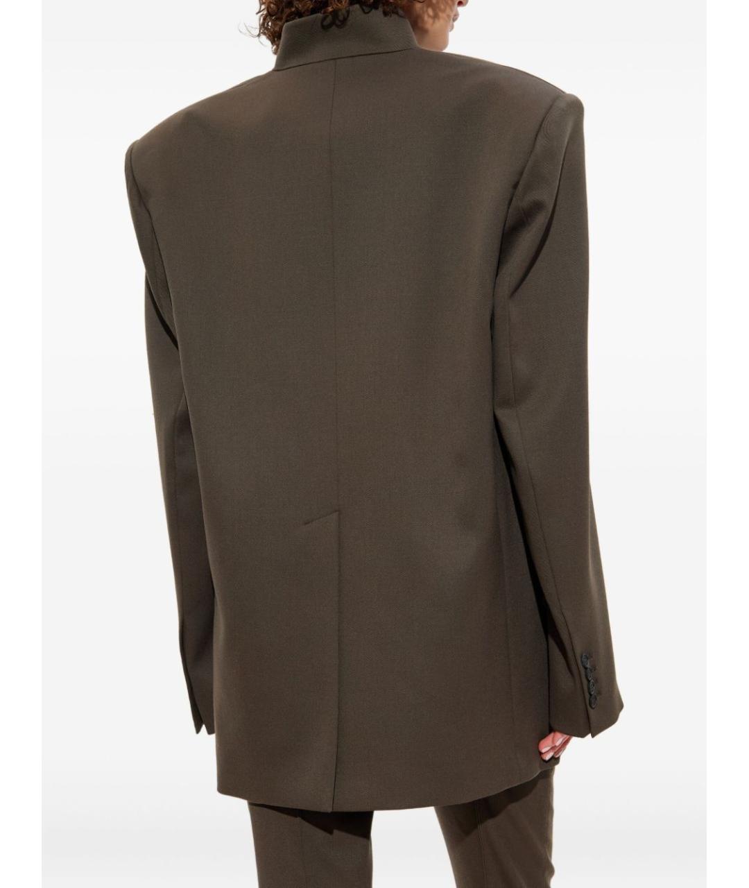 THE ATTICO Коричневый шерстяной жакет/пиджак, фото 2